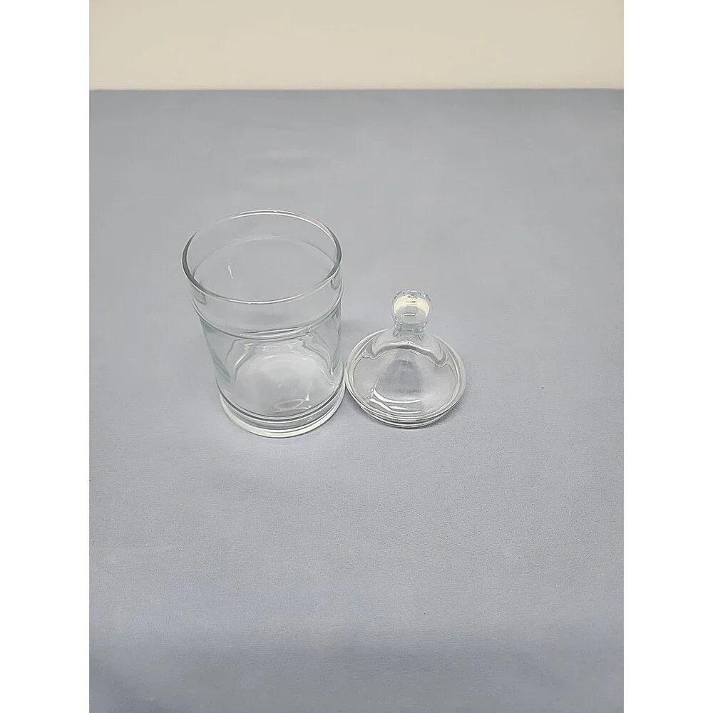 Vintage Glass Apothecary Jar With Lid For Candy Or Trinkets Clear Glass
